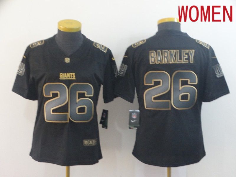 Women New York Giants #26 Barkley Nike Vapor Limited Black Golden NFL Jerseys->philadelphia eagles->NFL Jersey